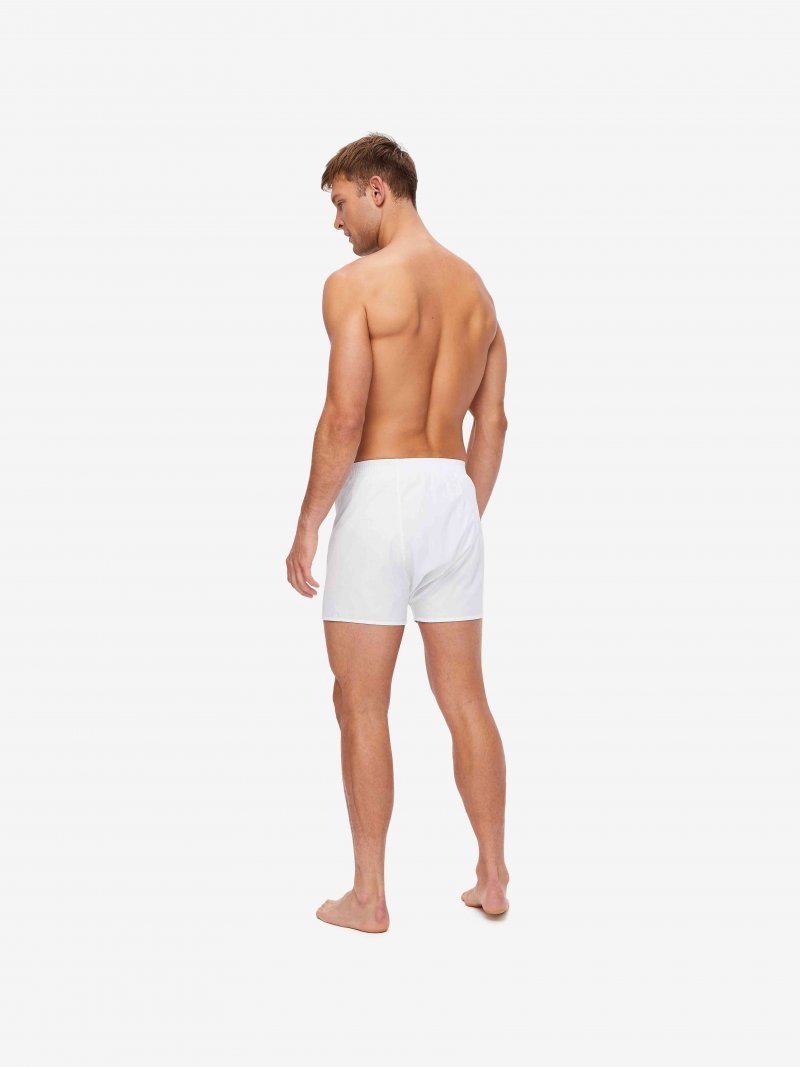 DEREK ROSE Savoy Cotton Classic Boxer - Henry BucksBoxers2000262 - WHTE - SM