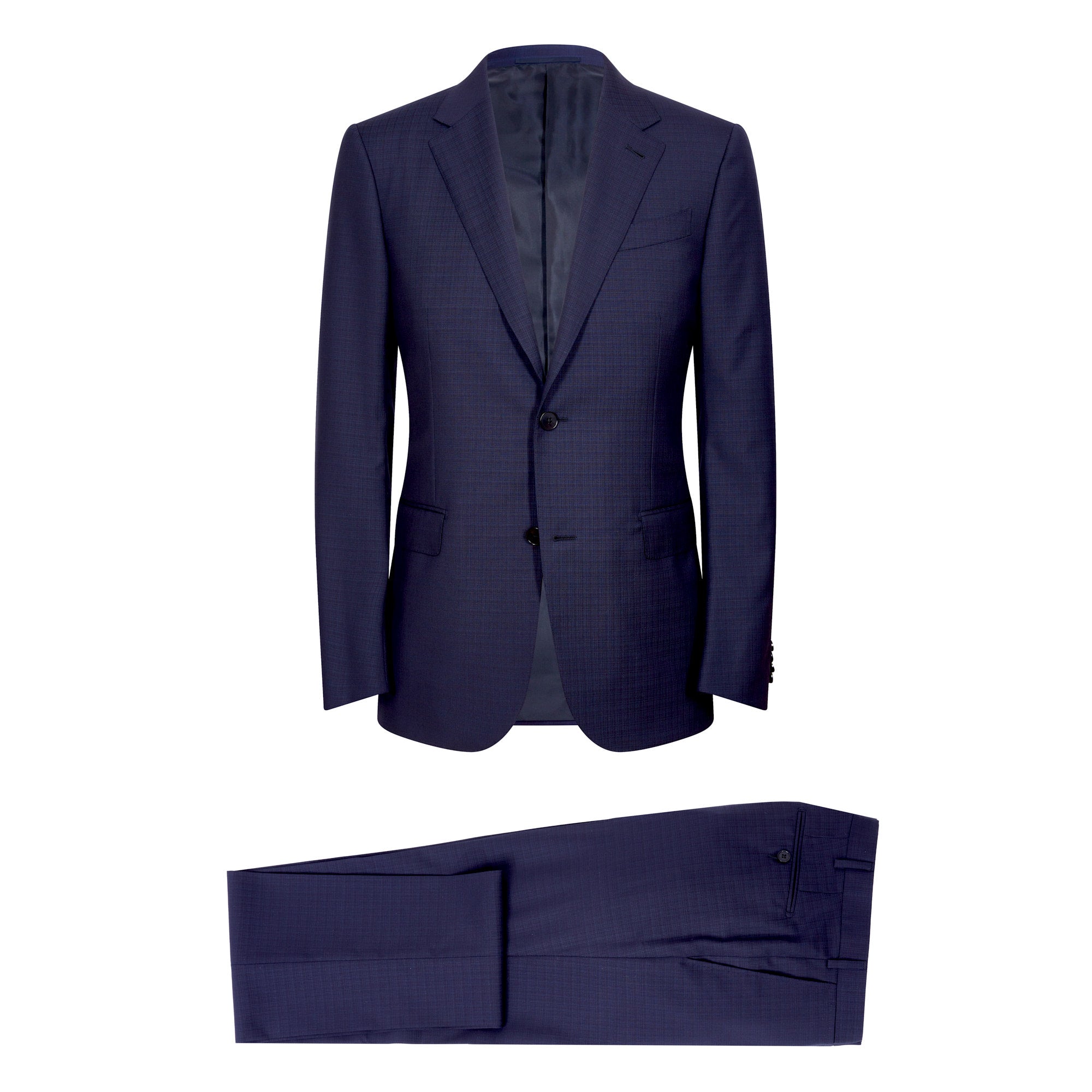 ERMENEGILDO ZEGNA Pure Wool Milano Suit NAVY CHECK - Henry BucksSuits23SS220003 - NAVY - R - 48