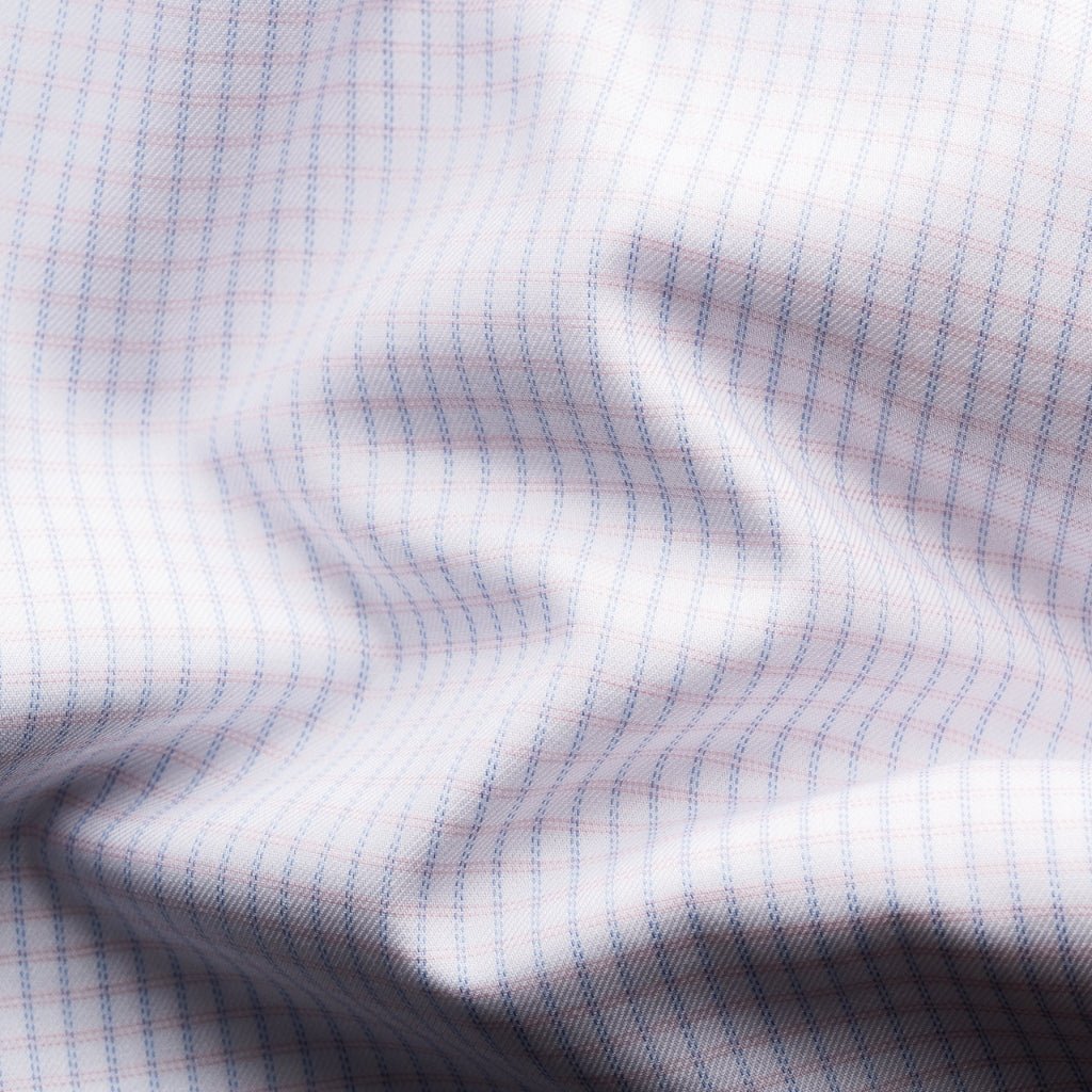 ETON Check Cotton Tencel Shirt Single Cuff Contemporary Fit PINK - Henry Bucks