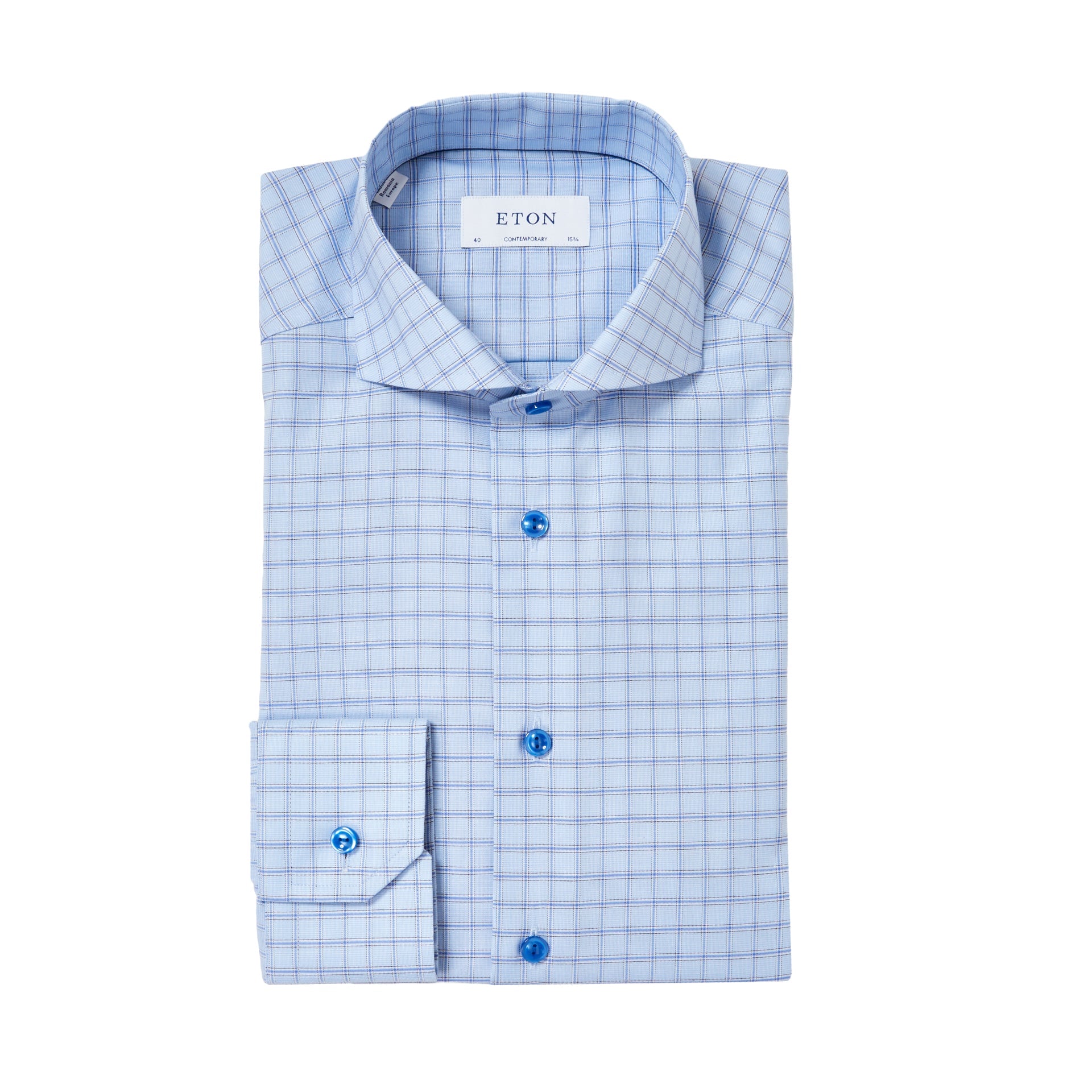 ETON Check Shirt LIGHT BLUE - Henry BucksShirts01SS220066 - LTBL - 38