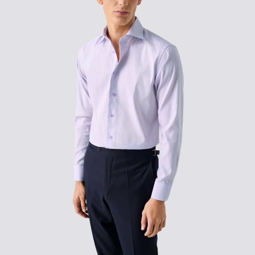 ETON Cotton Oxford Contemporary Fit Single Cuff Shirt LIGHT PURPLE - Henry Bucks