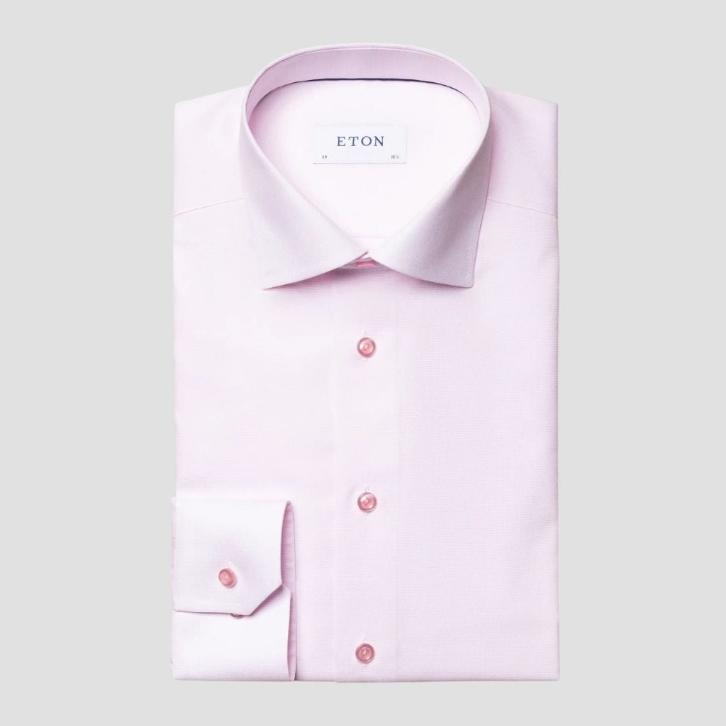 ETON Cotton Oxford Contemporary Fit Single Cuff Shirt PINK - Henry Bucks