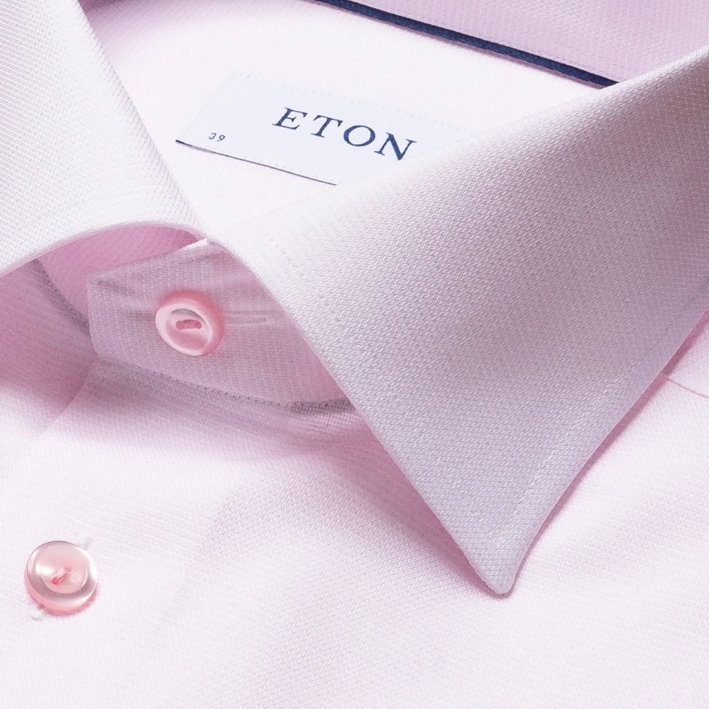 ETON Cotton Oxford Contemporary Fit Single Cuff Shirt PINK - Henry Bucks