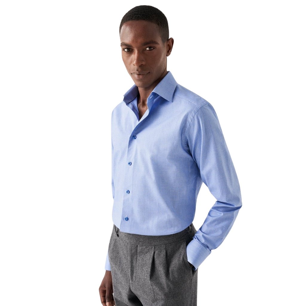 ETON Cutaway Long Sleeve Shirt Single Cuff Classic Fit LIGHT BLUE - Henry Bucks