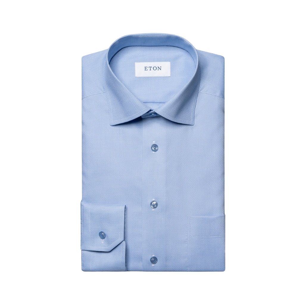 ETON Cutaway Long Sleeve Shirt Single Cuff Classic Fit LIGHT BLUE - Henry Bucks