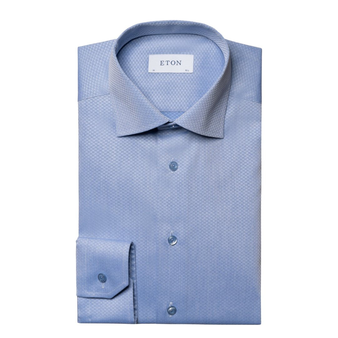 ETON Dobby Cut Away - Contemporary Fit MID BLUE - Henry BucksShirts01AW230004 - MBLU - SC - CONT - 39