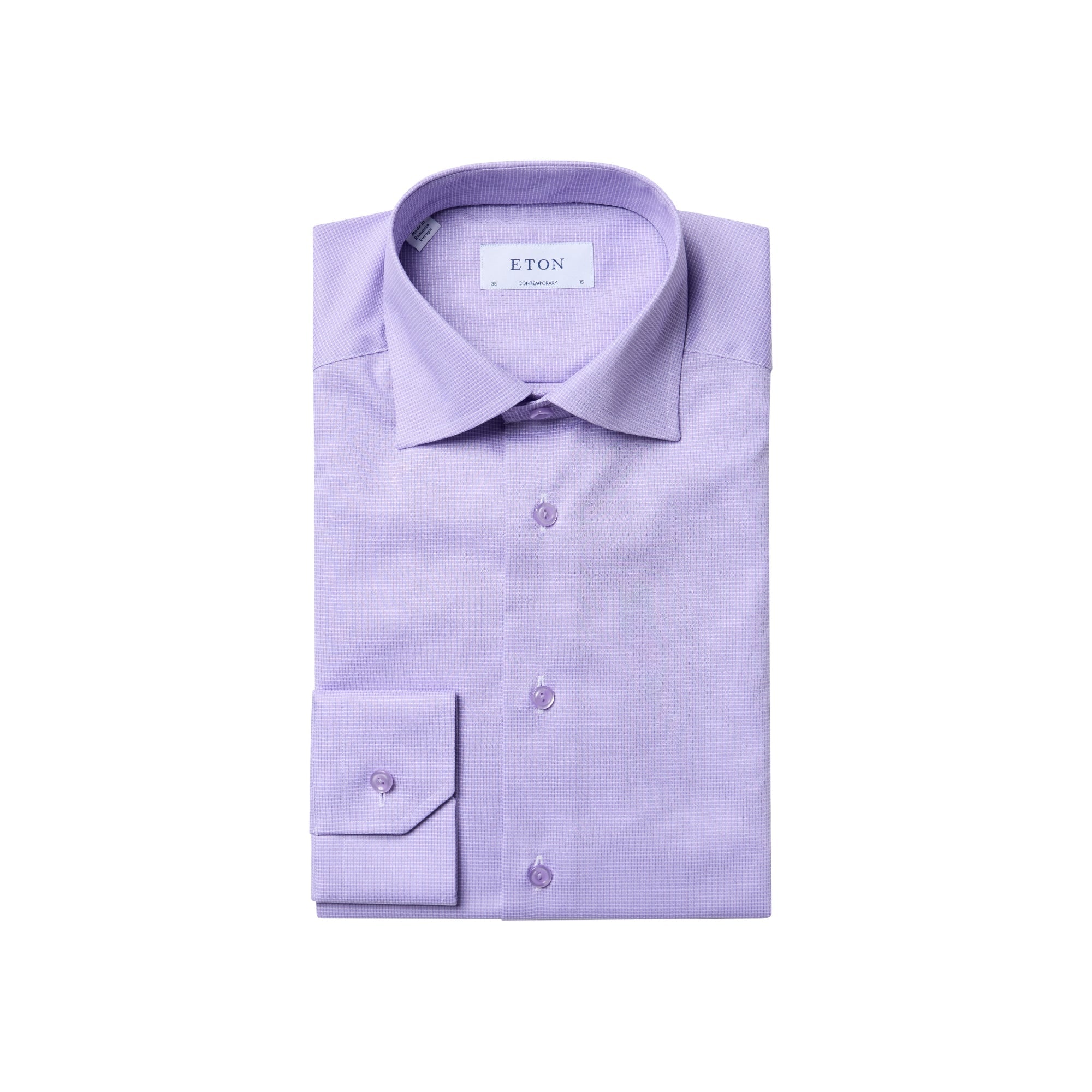 ETON Dobby Shirt SC - Contemporary Fit Cutaway LIGHT PURPLE - Henry BucksShirts01AW240011 - LTPUR - SC - CONT - 38