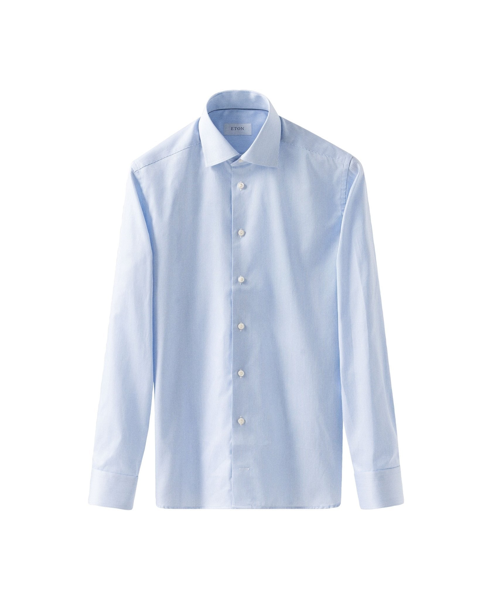 ETON Fine Stripe Slim Fit Single Cuff Shirt LIGHT BLUE - Henry Bucks
