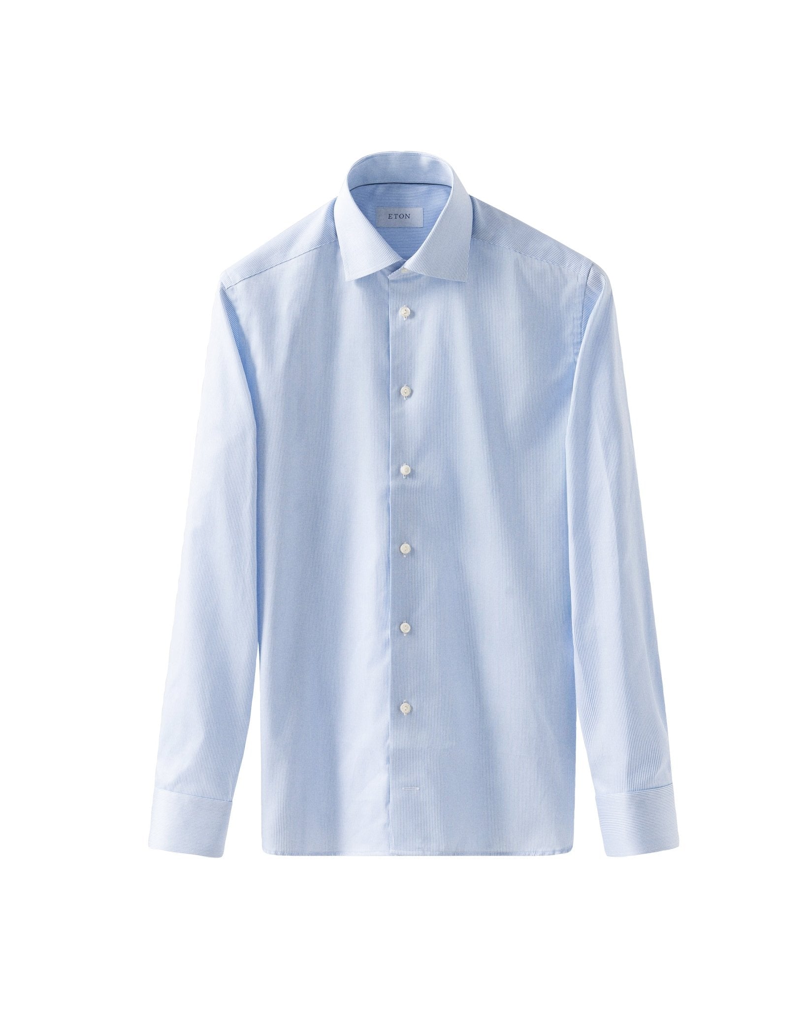 ETON Fine Stripe Slim Fit Single Cuff Shirt LIGHT BLUE - Henry Bucks