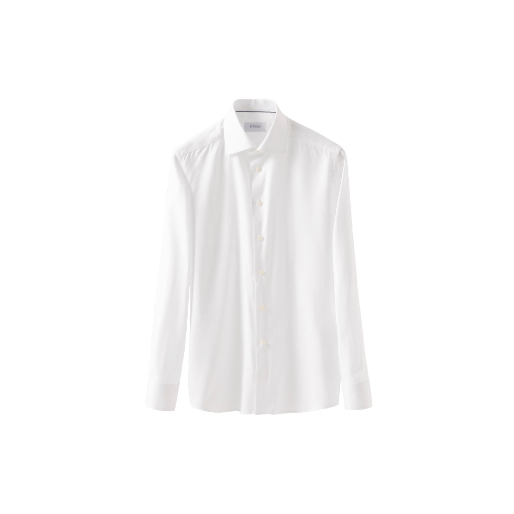 ETON Fine Twill Single Cuff Shirt WHITE - Henry Bucks