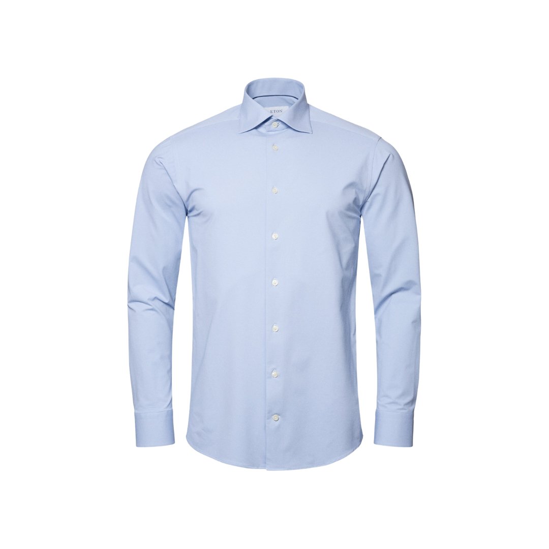 ETON Four Way Stretch Shirt Contemporary Fit MID BLUE - Henry BucksShirts01AW230008 - MBLU - SC - CONT - 39