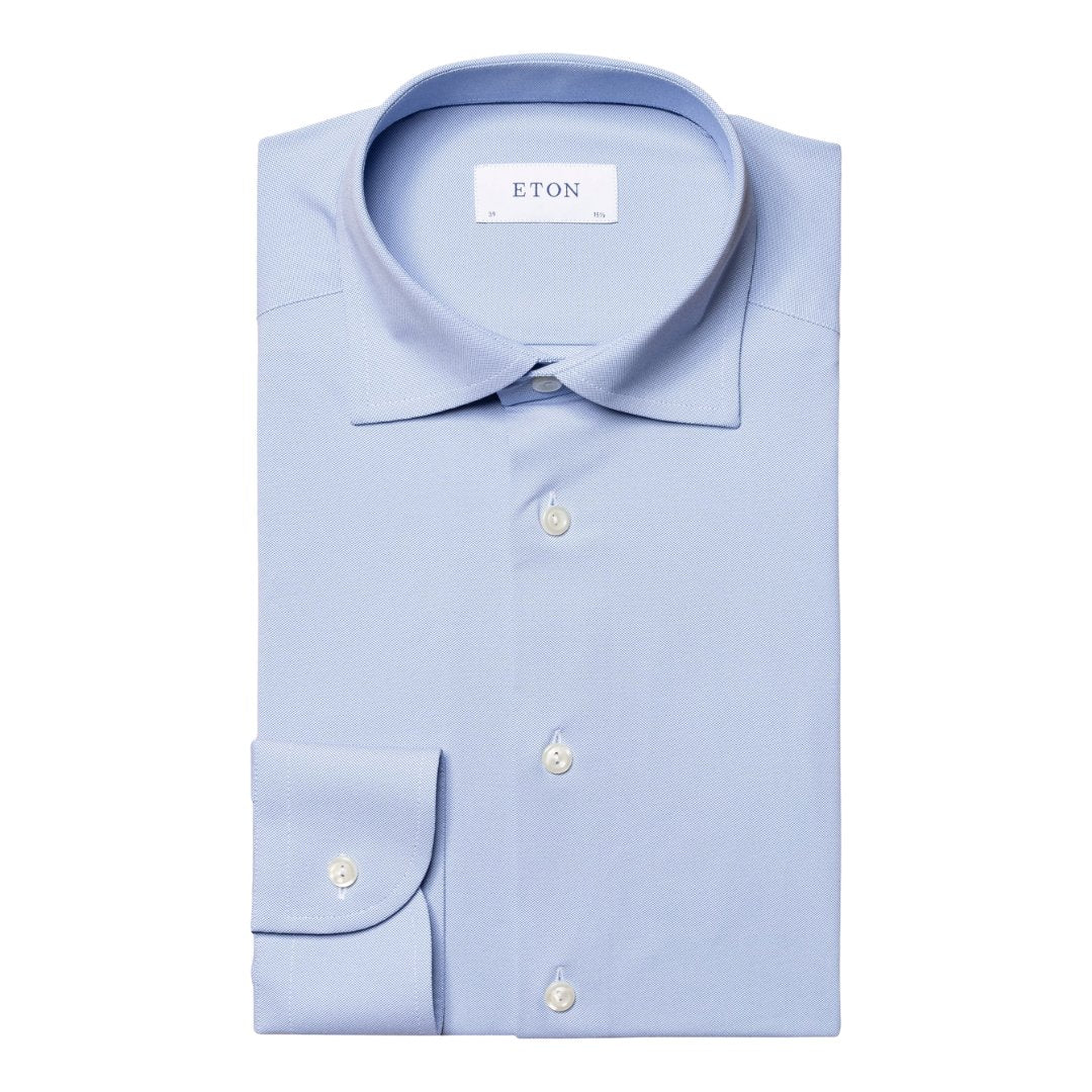 ETON Four Way Stretch Shirt Contemporary Fit MID BLUE - Henry BucksShirts01AW230008 - MBLU - SC - CONT - 39