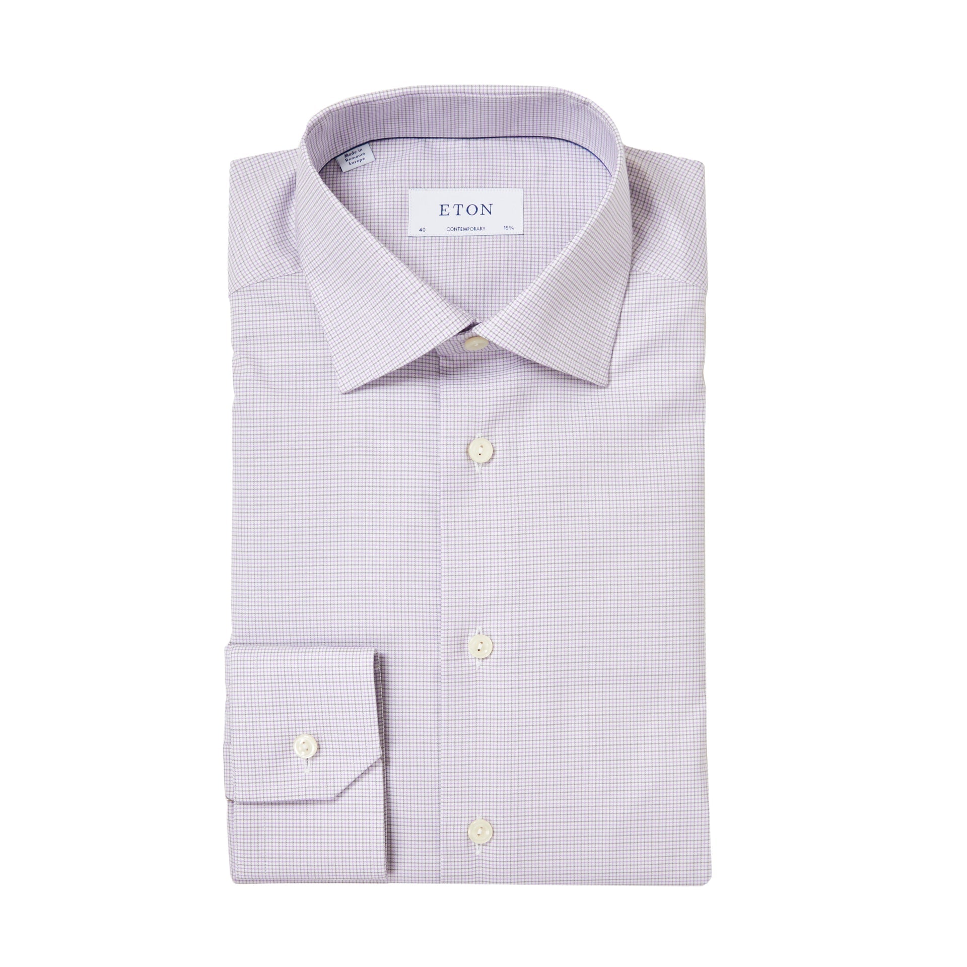 ETON Micro Checked Shirt MID PURPLE - Henry BucksShirts01SS220065 - MIDPURPLE - 38