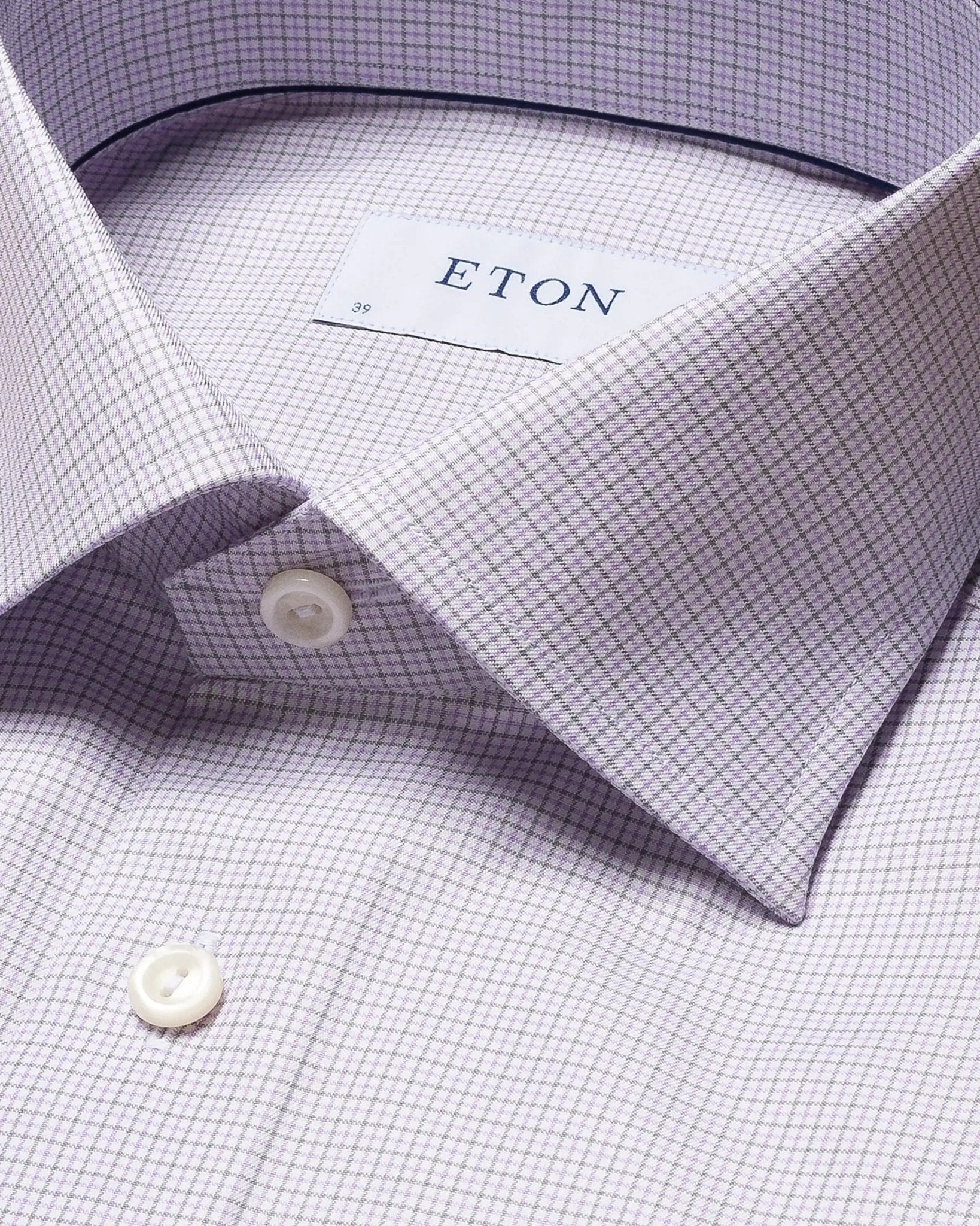 ETON Micro Checked Shirt MID PURPLE - Henry BucksShirts01SS220065 - MIDPURPLE - 38