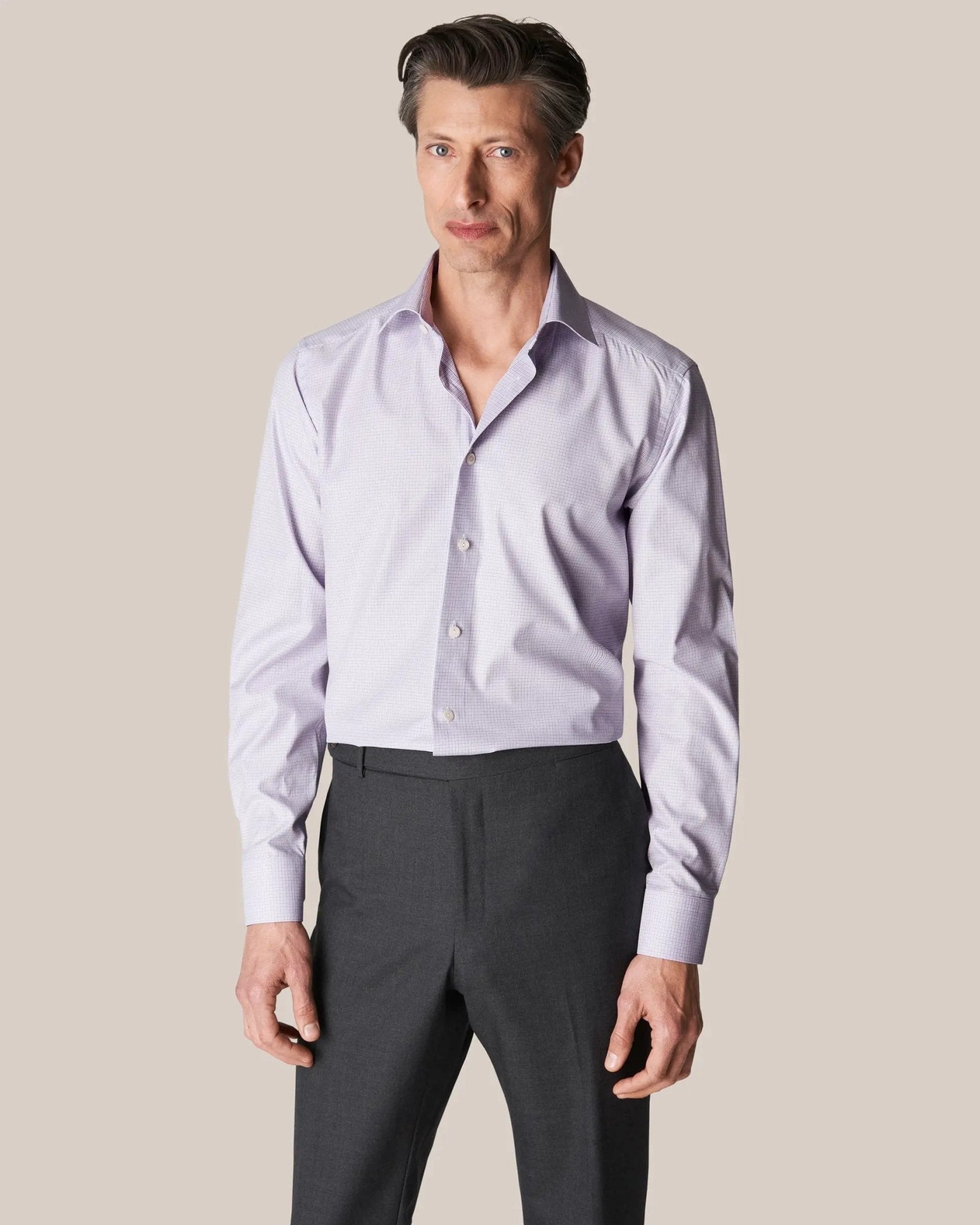 ETON Micro Checked Shirt MID PURPLE - Henry BucksShirts01SS220065 - MIDPURPLE - 38