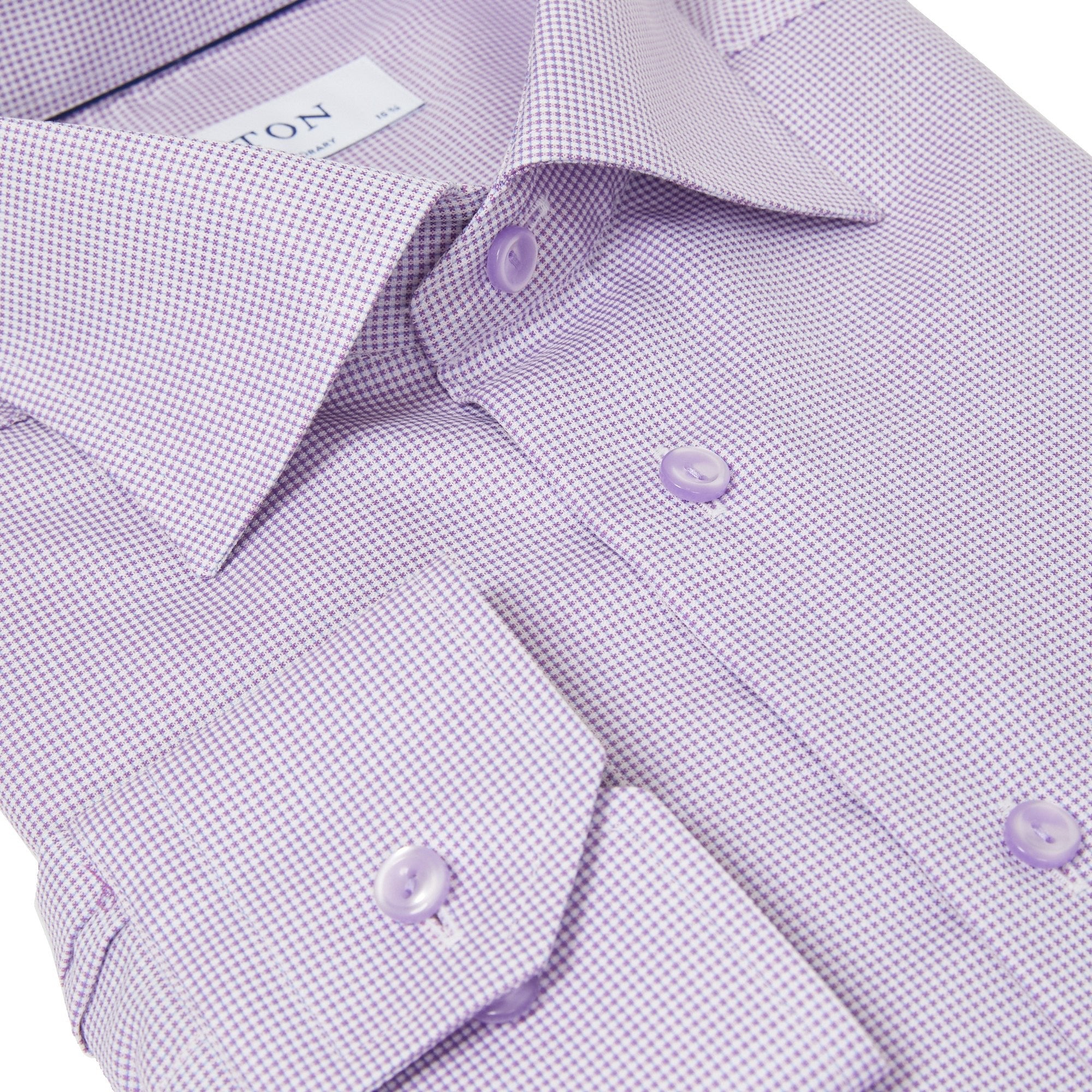 ETON Pin Dot Royal Dobby Shirt MID PURPLE - Henry BucksShirts01SS220064 - MIDPURPLE - 38