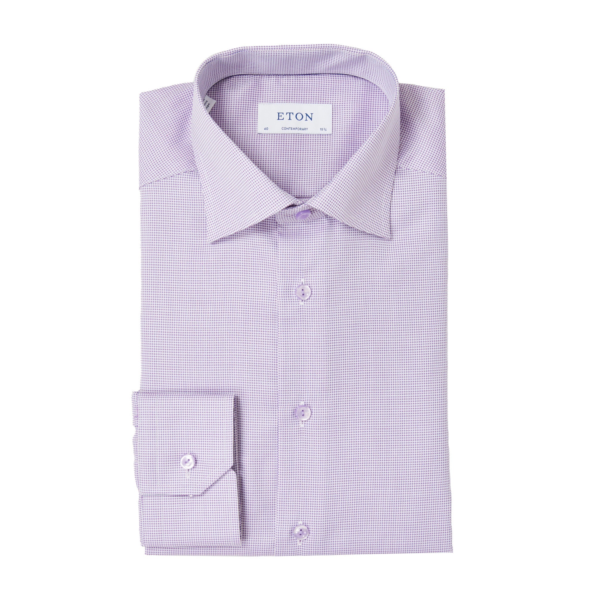 ETON Pin Dot Royal Dobby Shirt MID PURPLE - Henry BucksShirts01SS220064 - MIDPURPLE - 38