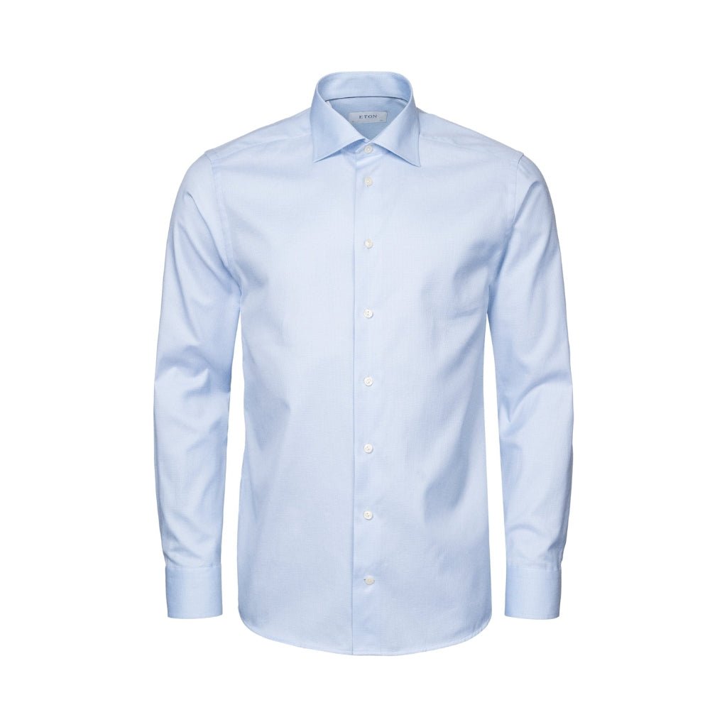 ETON Pin Dot Signature Twill Shirt Sigle Cuff Classic Fit MID BLUE - Henry Bucks
