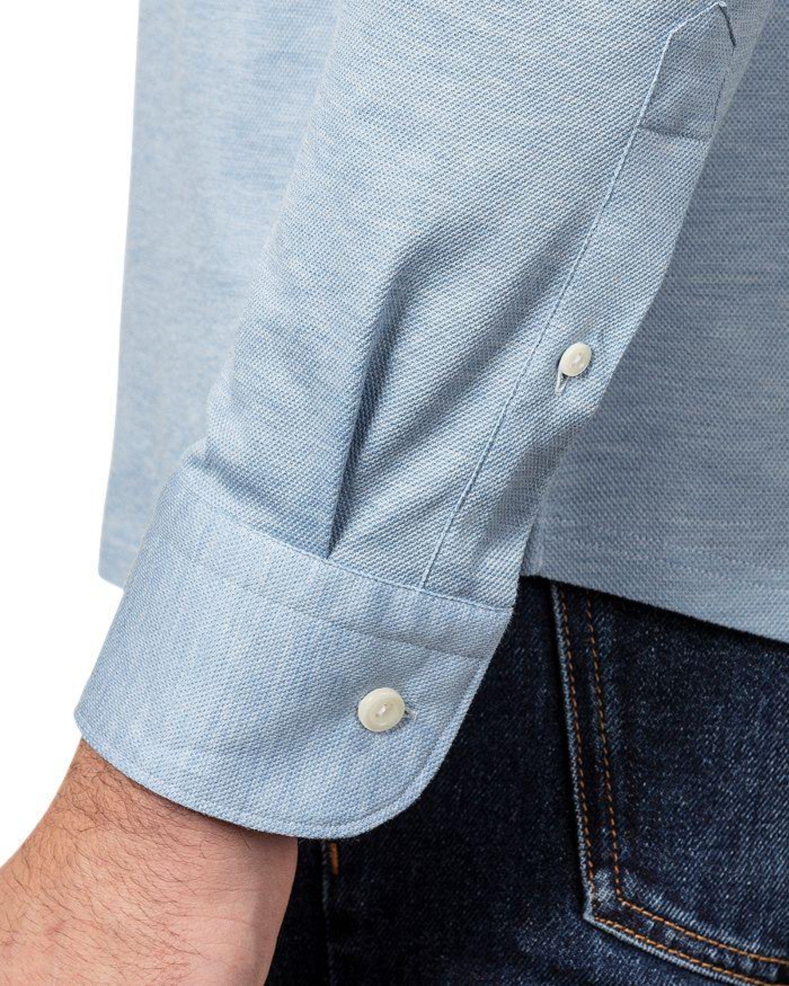 ETON Piqué Long Sleeve Polo Shirt BLUE - Henry BucksPolo38AW21014 - BLUE - SM