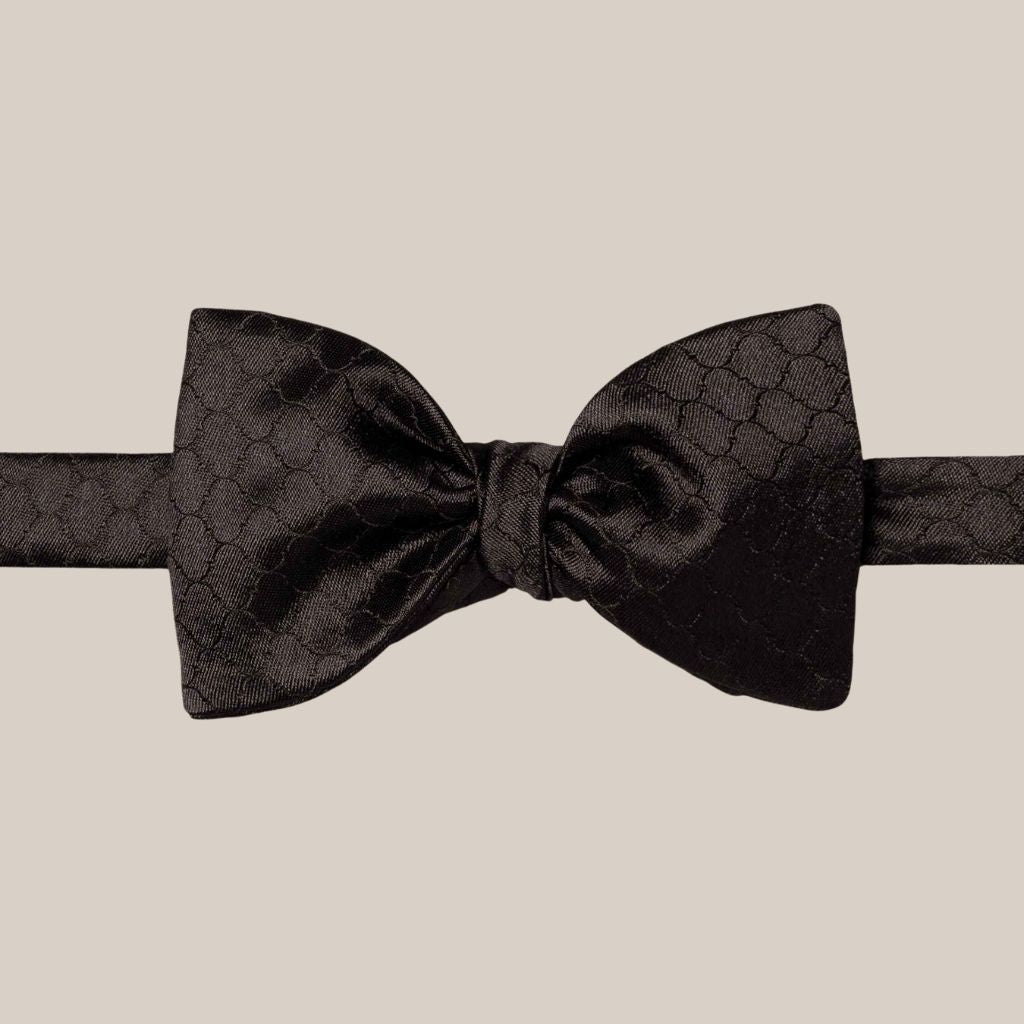 ETON Ready Tied Silk Bow Tie BLACK - Henry Bucks