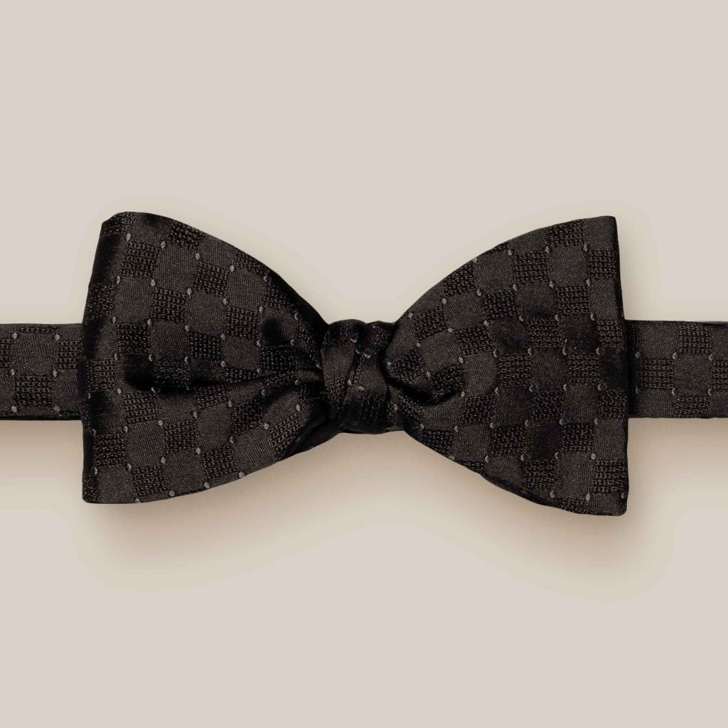 ETON Ready Tied Silk Bow Tie BLACK - Henry Bucks