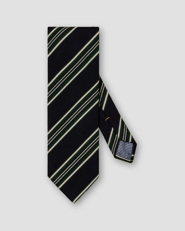 ETON Regimental Stripe Silk Tie NAVY BLUE - Henry BucksTies13AW240019 - NVBL