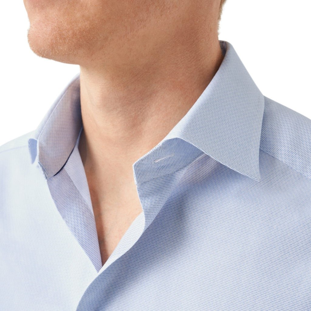 ETON Semi Solid Dobby Shirt Single Cuff Contemporary Fit LIGHT BLUE - Henry Bucks