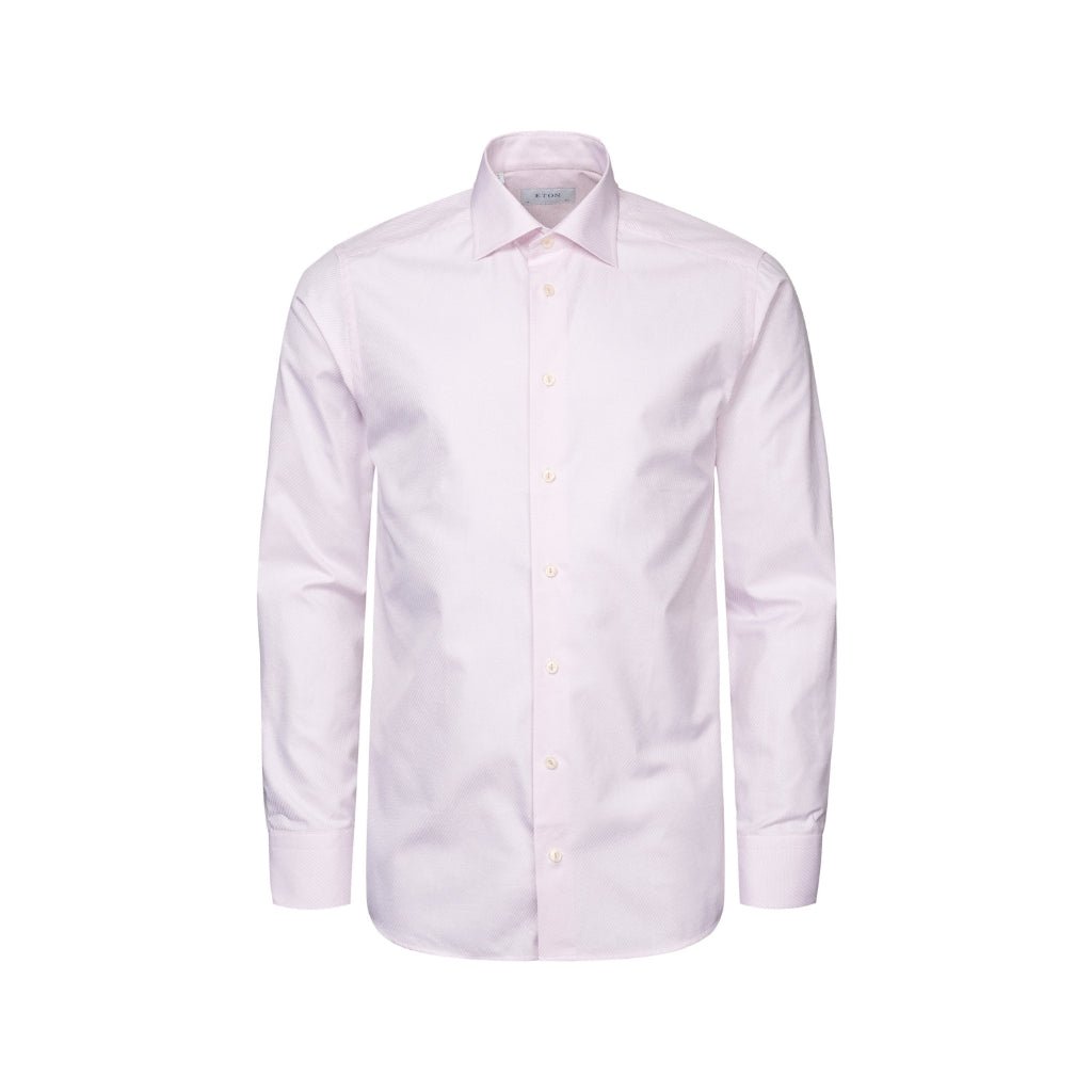 ETON Semi Solid Dobby Shirt Single Cuff Contemporary Fit PINK - Henry Bucks
