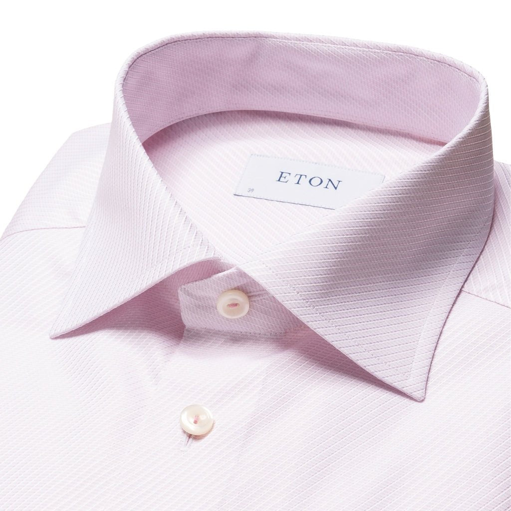 ETON Semi Solid Dobby Shirt Single Cuff Contemporary Fit PINK - Henry Bucks