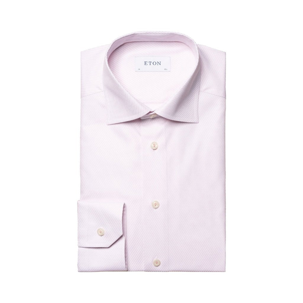 ETON Semi Solid Dobby Single Cuff Shirt PINK - Henry Bucks