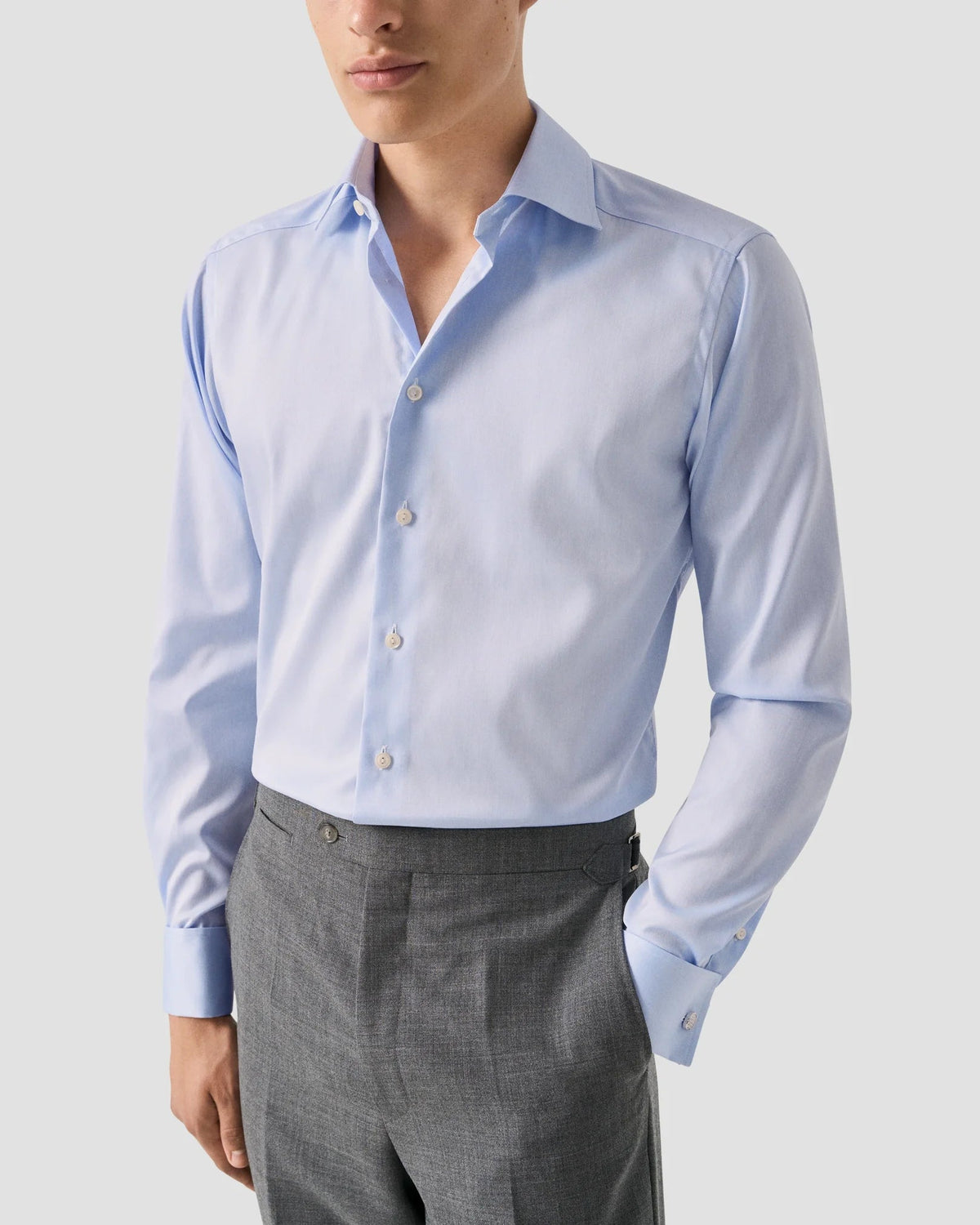 ETON Signature Twill Double Cuff Shirt SKY - Henry Bucks