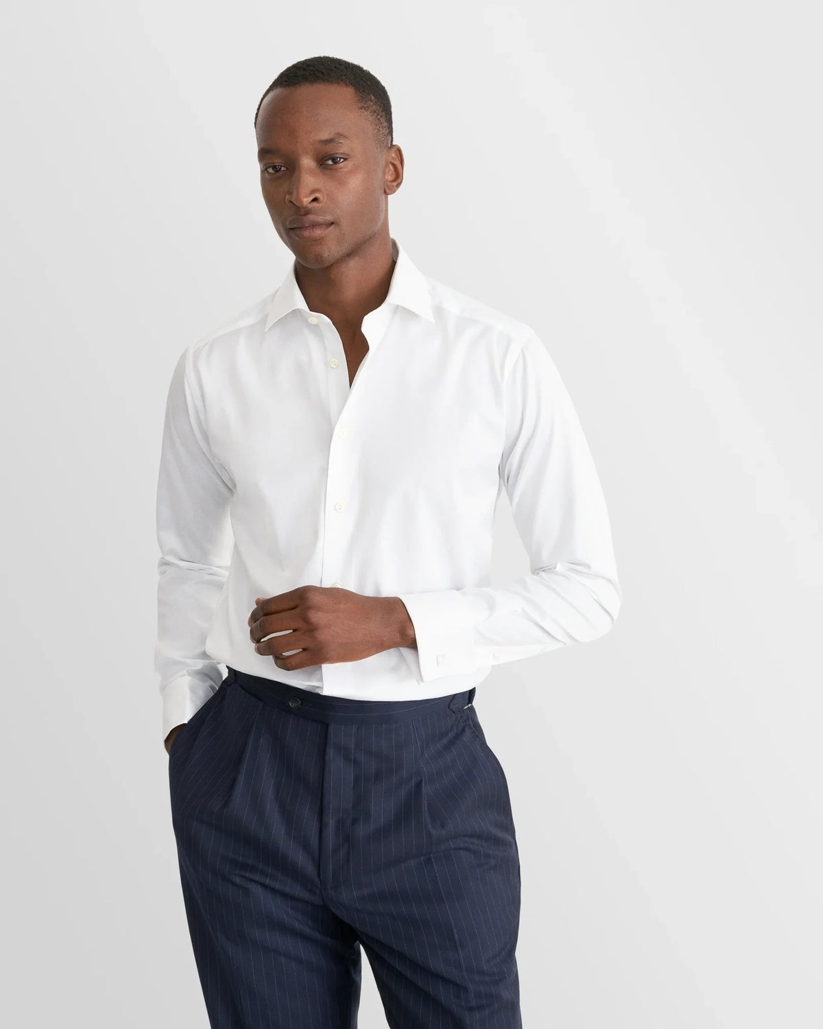 ETON Signature Twill Double Cuff Shirt WHITE - Henry Bucks