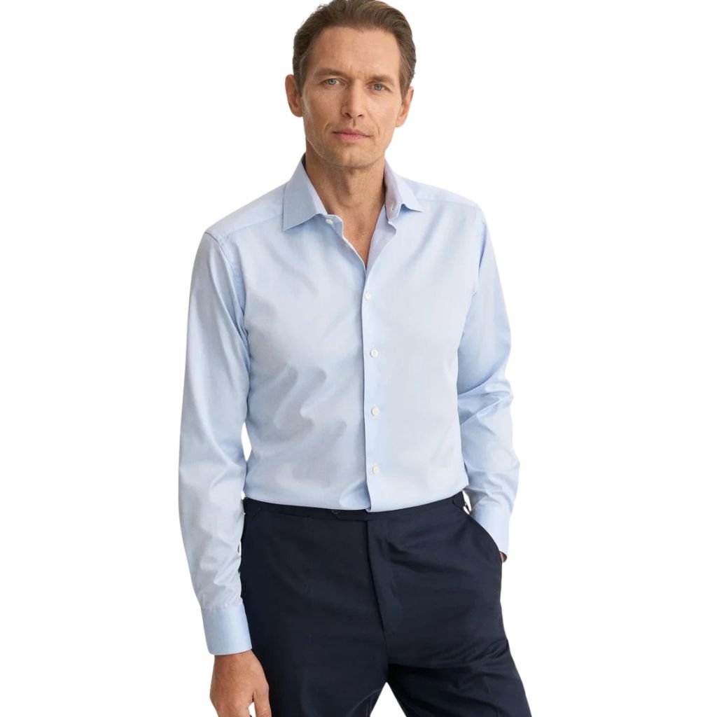 ETON Signature Twill Shirt BLUE - Henry Bucks