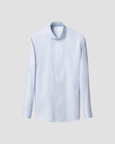 ETON Solid Oxford Long Sleeve Shirt Single Cuff LIGHT BLUE - Henry Bucks