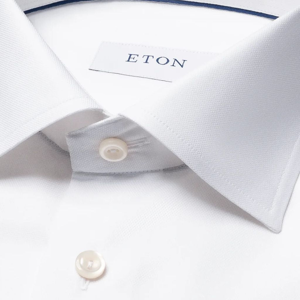ETON Solid Signature Oxford Shirt WHITE - Henry Bucks