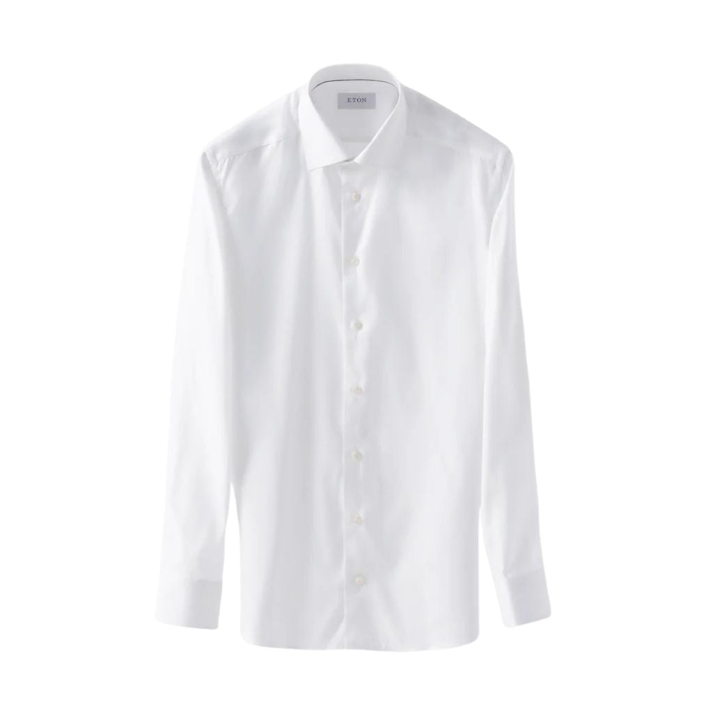 ETON Solid Signature Oxford Shirt WHITE - Henry Bucks