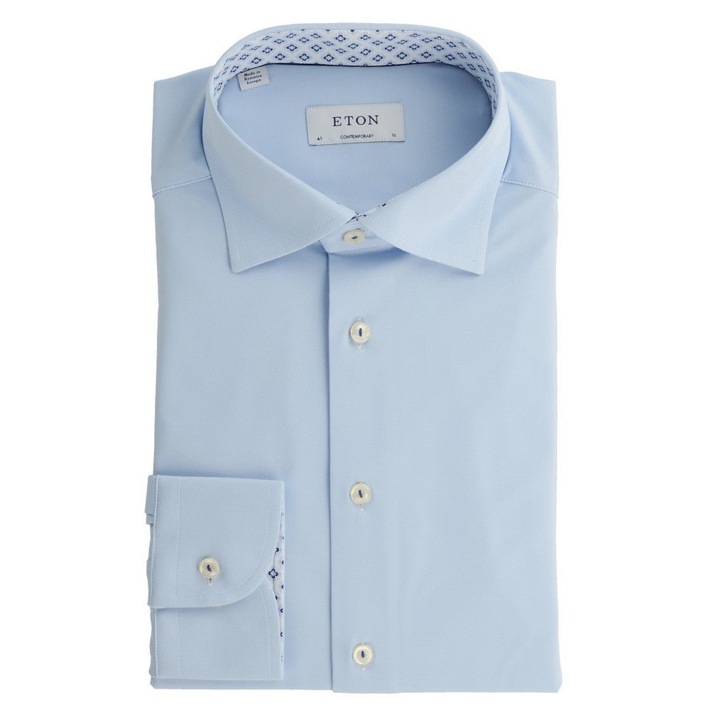 ETON Stretch Contemporary Fit Shirt Single Cuff LIGHT BLUE - Henry Bucks