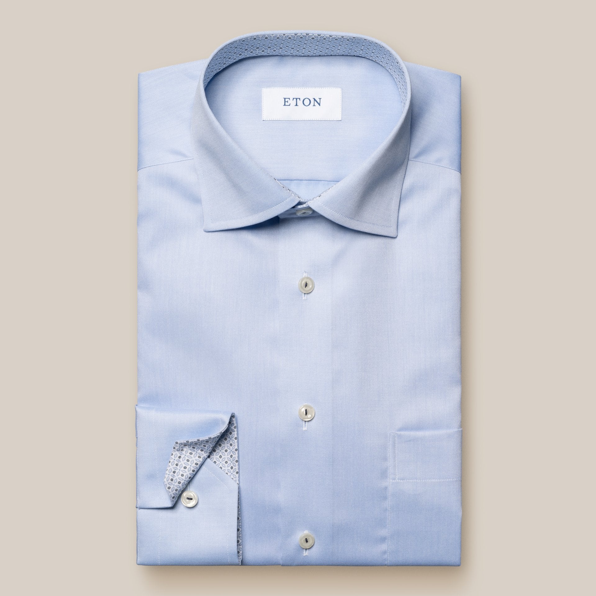 ETON Stretch Long Sleeve Shirt SC Classic Fit MID BLUE - Henry BucksShirts01AW240019 - MBLU - SC - CLAS - 44