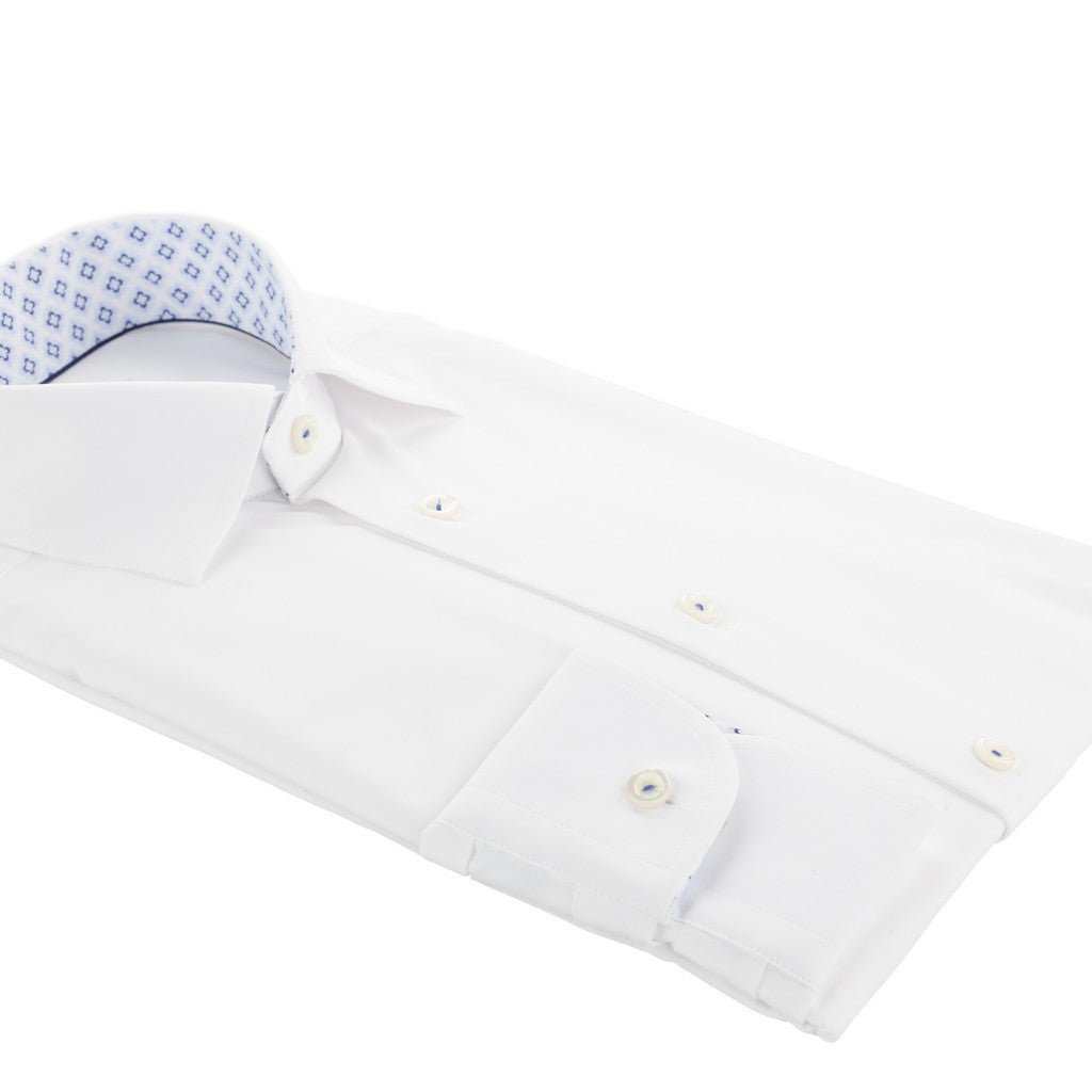 ETON Stretch Slim Fit Single Cuff Shirt WHITE - Henry Bucks