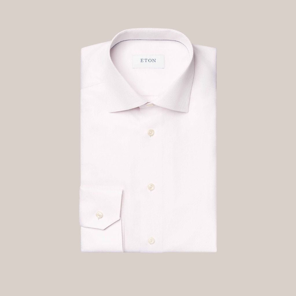 ETON Twill Contemporary Fit Single Cuff Shirt PINK - Henry Bucks