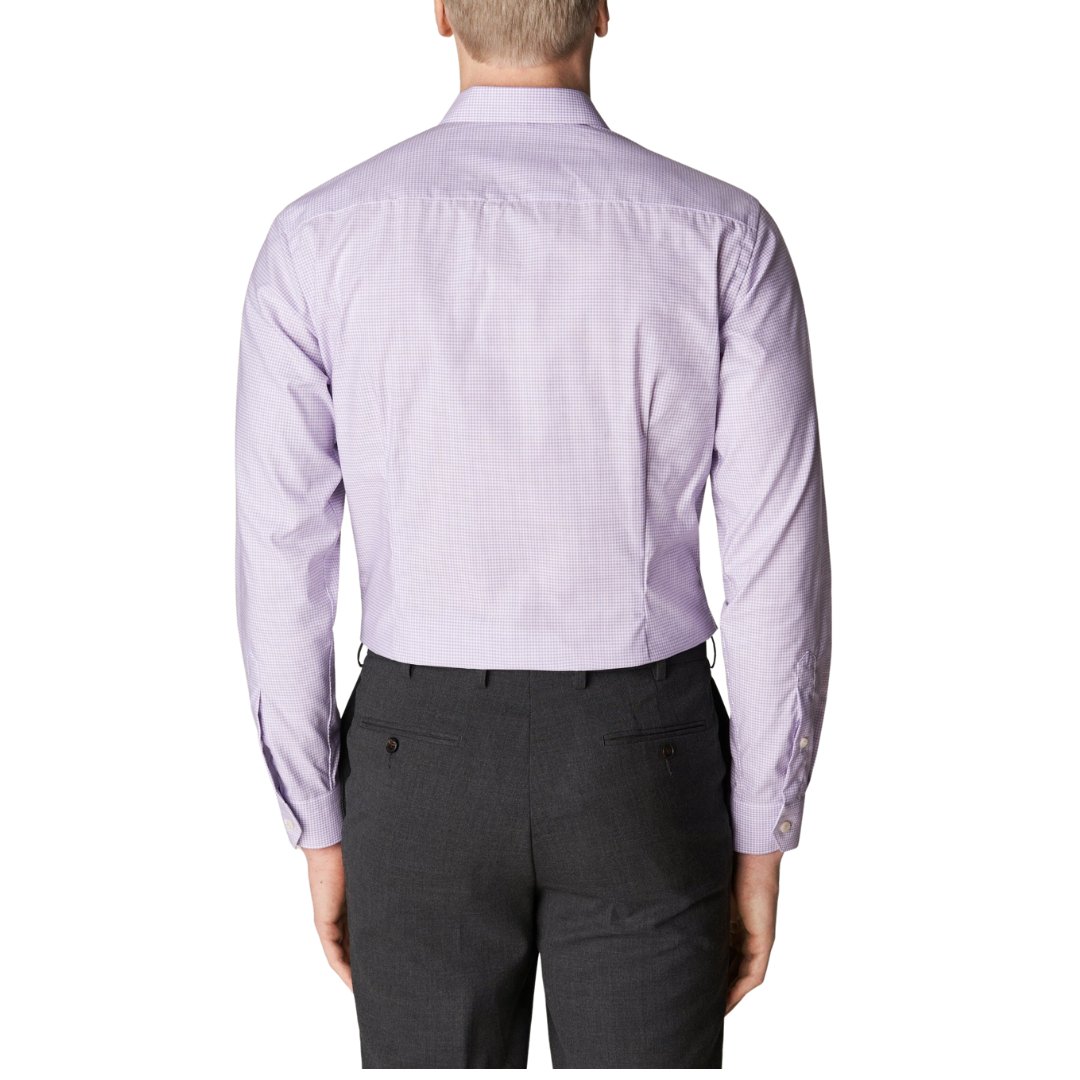 ETON Twill Shirt Micro Check Contemporary Fit PURPLE - Henry BucksShirts01AW230007 - PRPL - SC - CONT - 39