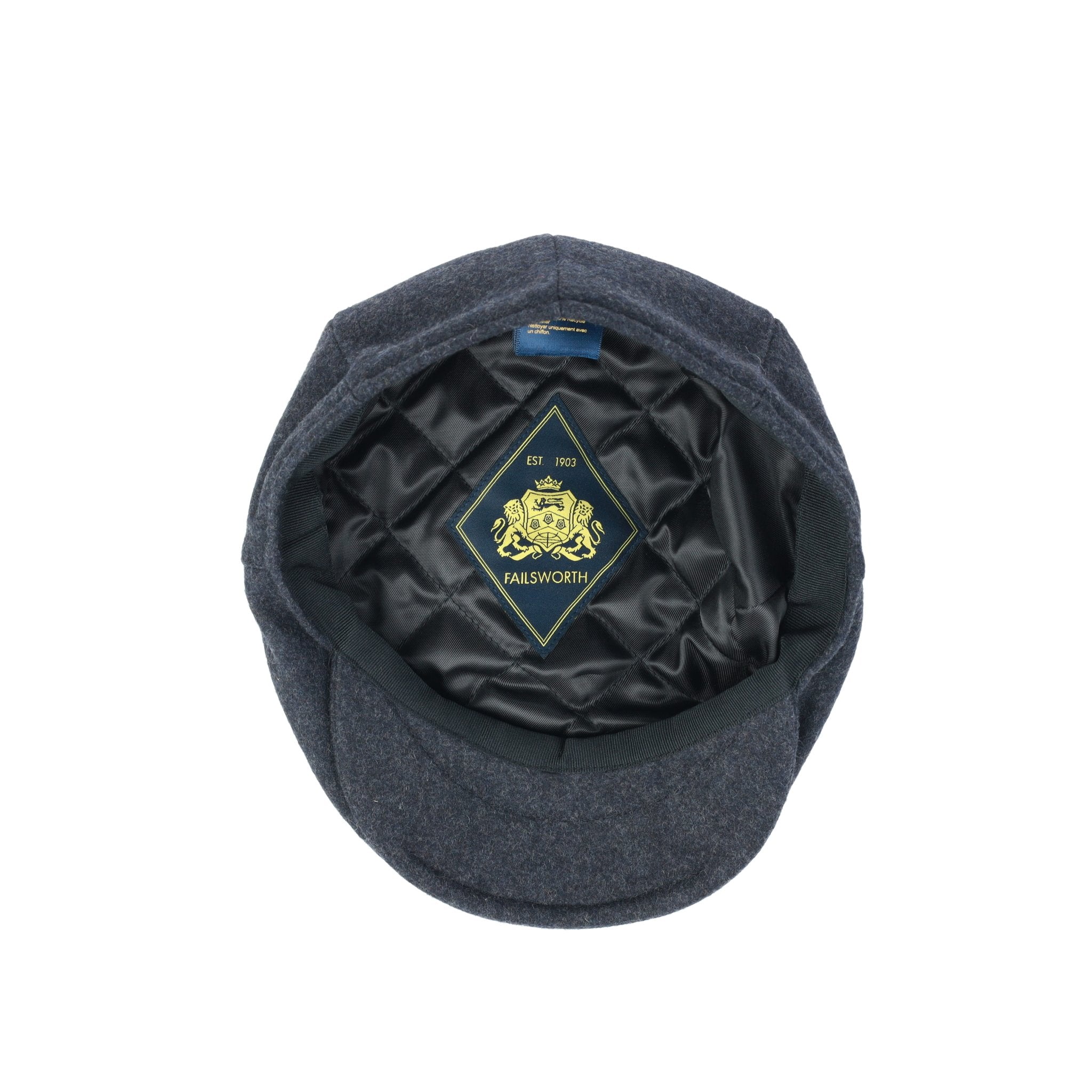 FAILSWORTH Melton Flat Cap CHARCOAL - Henry Bucks