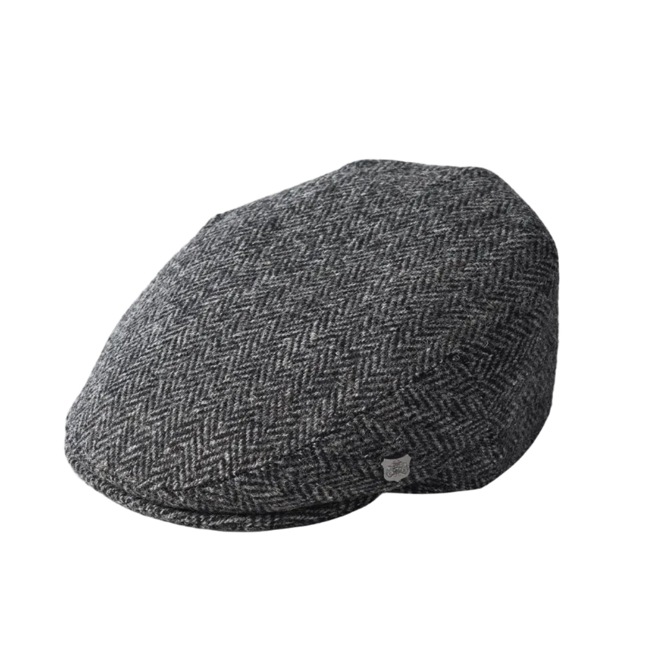 FAILSWORTH Stornoway Harris Tweed Flat Cap CHARCOAL - Henry Bucks