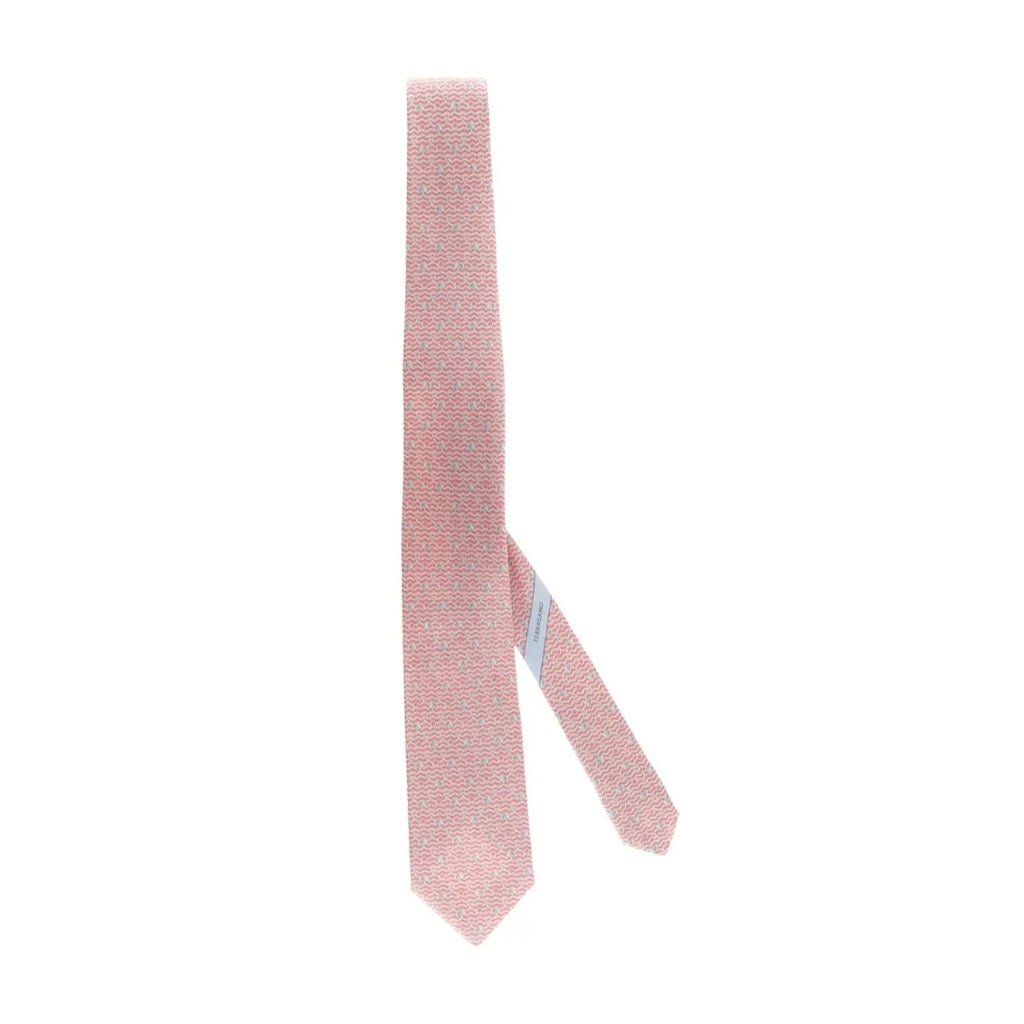 FERRAGAMO Printed Tie PINK/MULTI - Henry Bucks