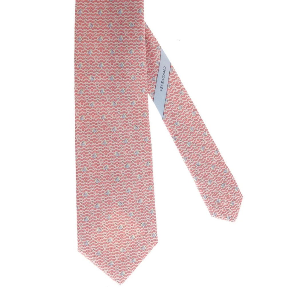 FERRAGAMO Printed Tie PINK/MULTI - Henry Bucks