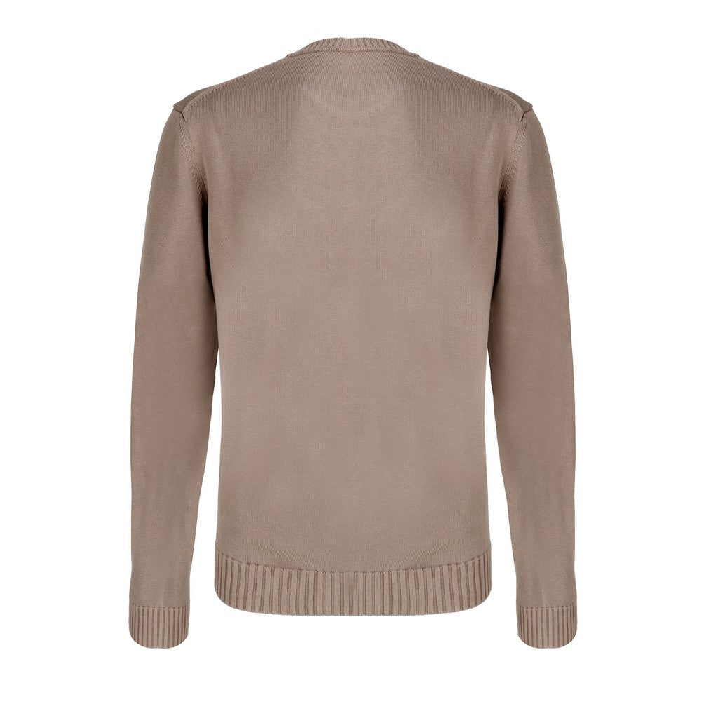 FERRANTE Cotton Crewneck Long Sleeve TAUPE - Henry Bucks