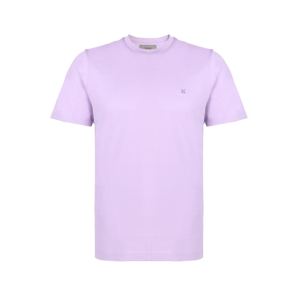 FERRANTE Cotton Jersey Crew Neck T-Shirt LILAC - Henry Bucks