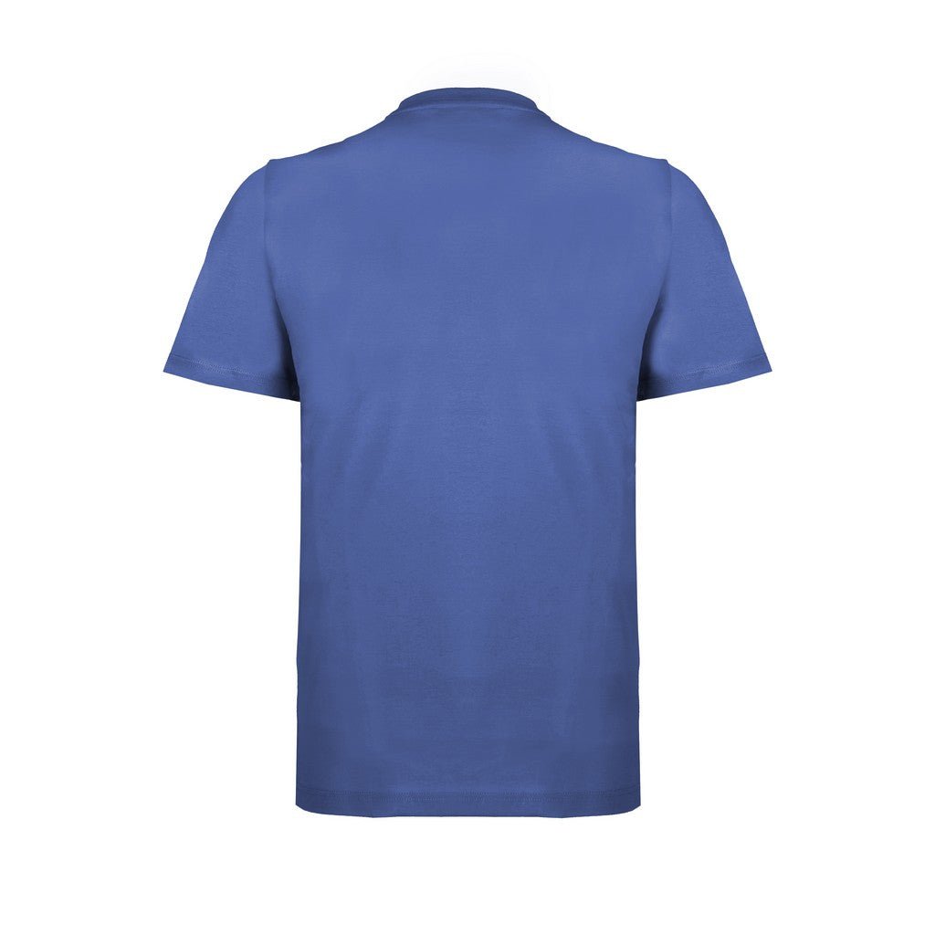 FERRANTE Cotton Jersey Crew Neck T-Shirt MID BLUE - Henry Bucks