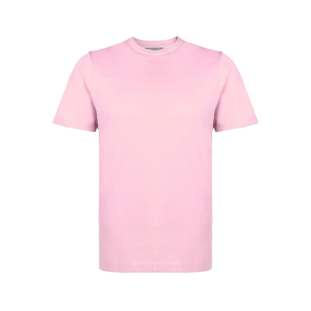 FERRANTE Cotton Jersey Crew Neck T-Shirt PINK - Henry Bucks