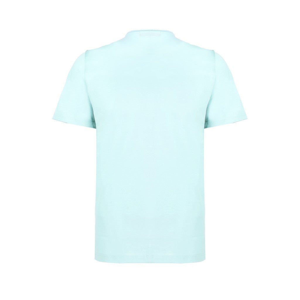 FERRANTE Cotton Jersey Crew Neck T-Shirt TURQUOISE - Henry Bucks